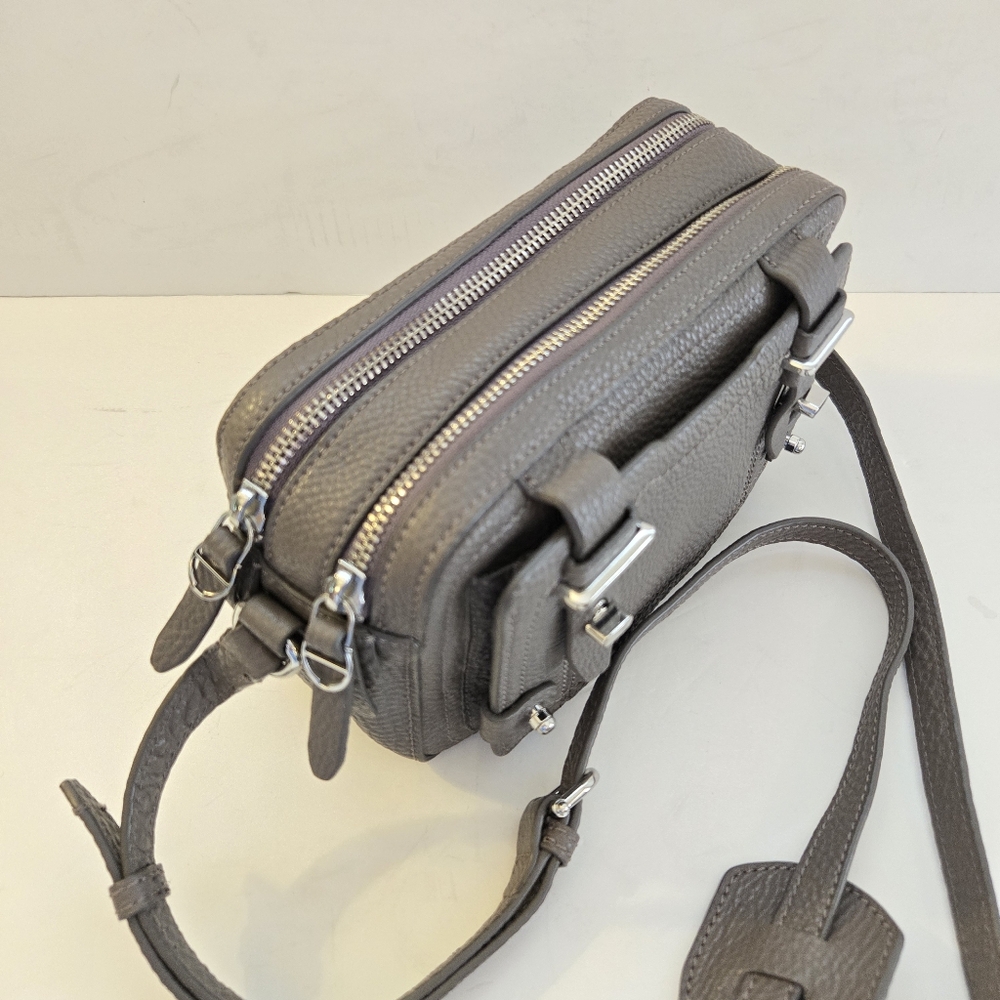 Etienne Aigner 100% Leather Mini Stag Camera Crossbody Bag Purse* Taupe